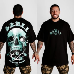 Camiseta Oversize Color Negro Con Diseño De Calavera
