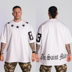 Camiseta Oversize Blanca Con Diseño