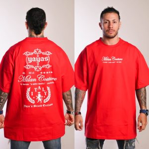Camiseta Oversize Rojo Con Diseño Yaya's Brand x Milan Couture
